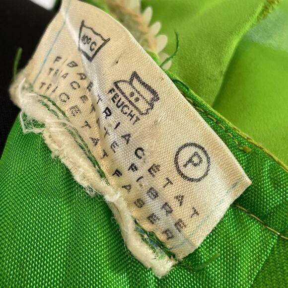 Vintage 1960s Neon Green Mini Dress with Sequins - Mod Retro - S - Picture 8 of 16